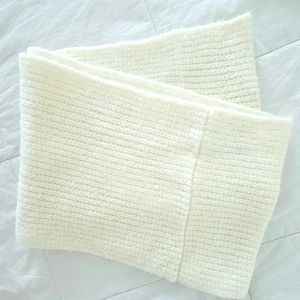 Cream White, Knitted, Wrap Scarf